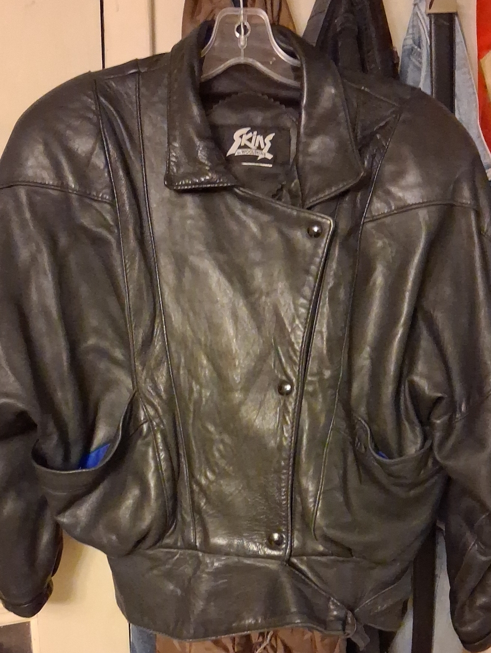 Skins By Woolskins Vintage Moto Leather Jacket Made In Canada 1980s